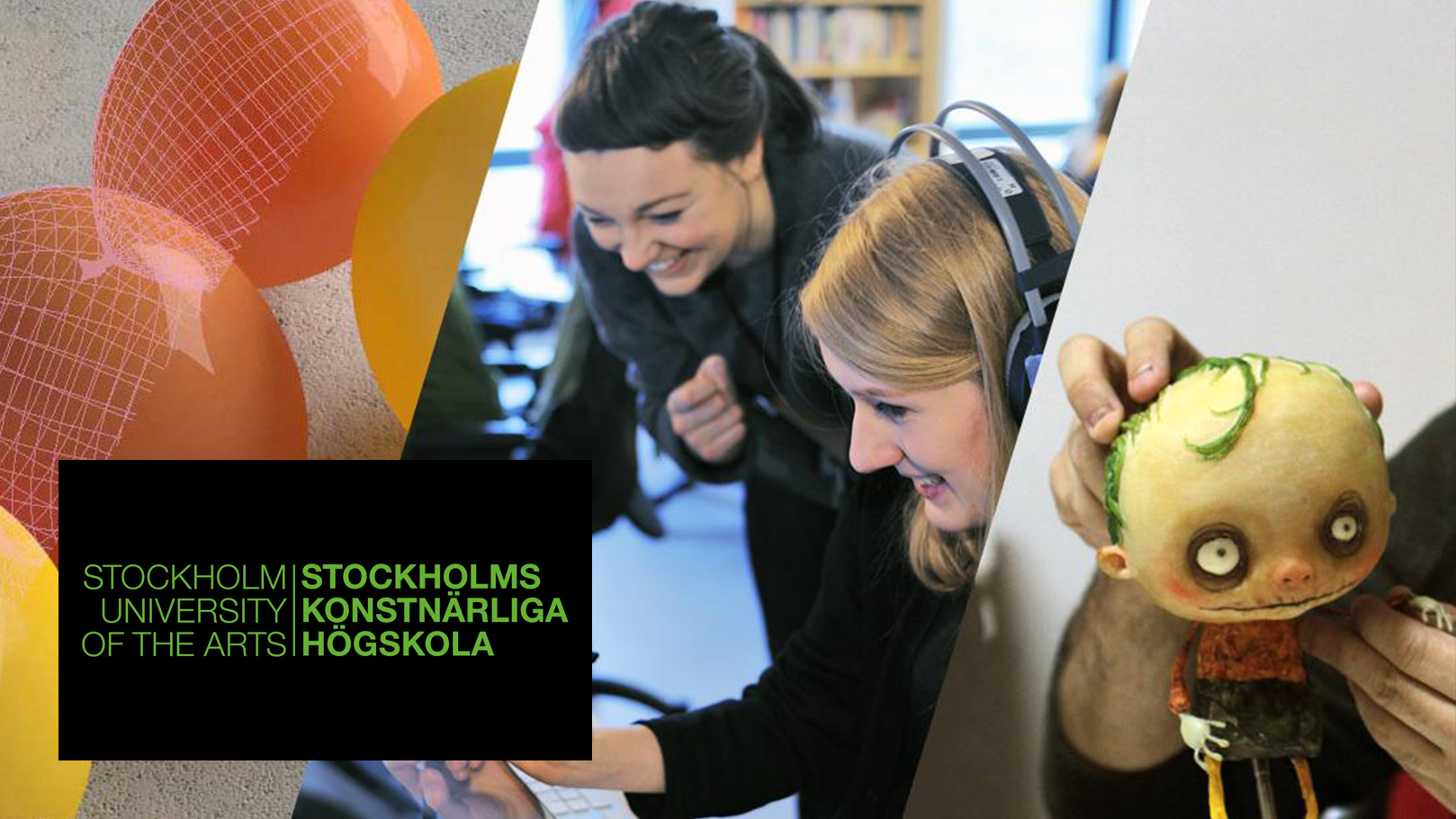 kvinnor tittar tillsammans på en skärm. Animerad figur, ballonger.