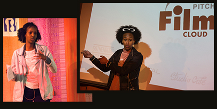 Nimo och Segal pitchade engagerat sin film för jury och publik under Frame Filmfestival