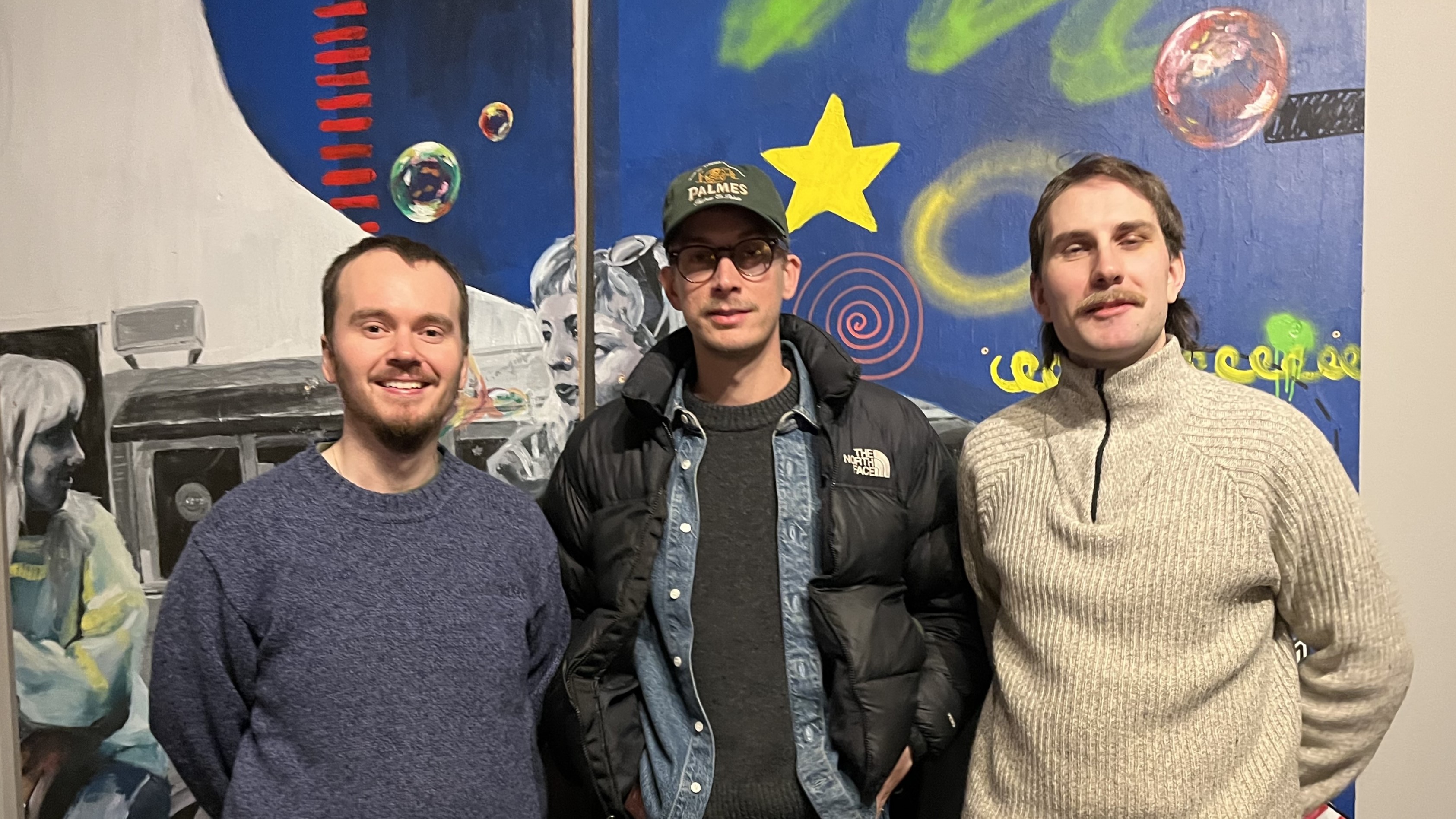 Alexander Vikström, Anton Björklund och Edwin Tynan O´Mahony efter samtal om filmen på Lilla Filmens Hus under Göteborg Film Festival 2026