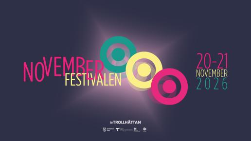 Festivalens logga och ringar i rött, gult och grönt